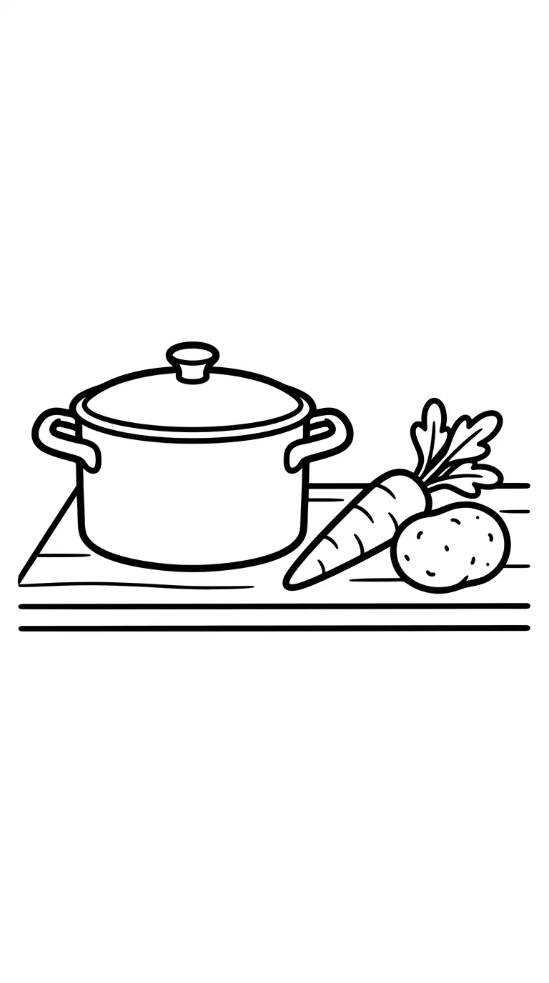 coloriage Casserole pour enfant de 3 ans 1