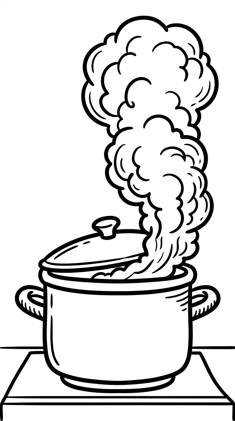 coloriage Casserole de pour enfants