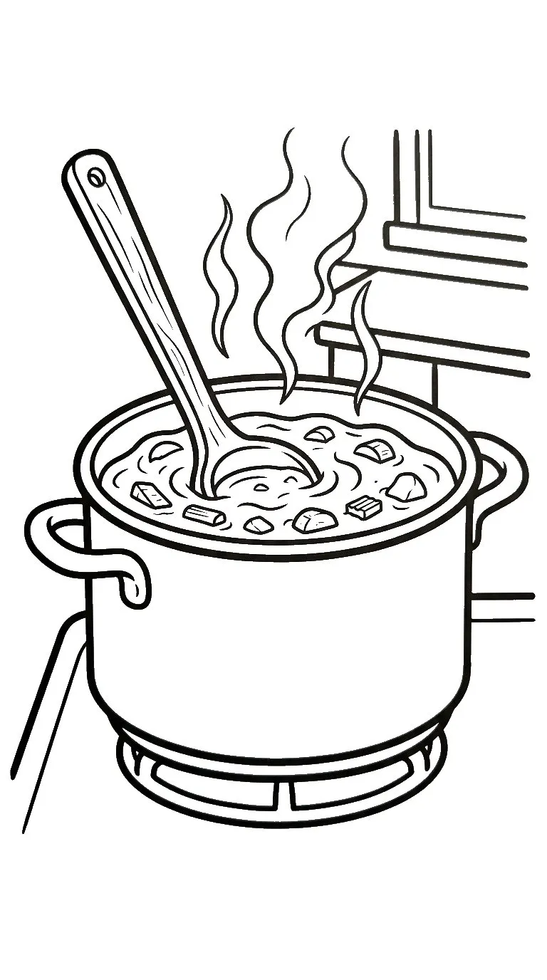 coloriage Casserole pour enfants a imprimer gratuit