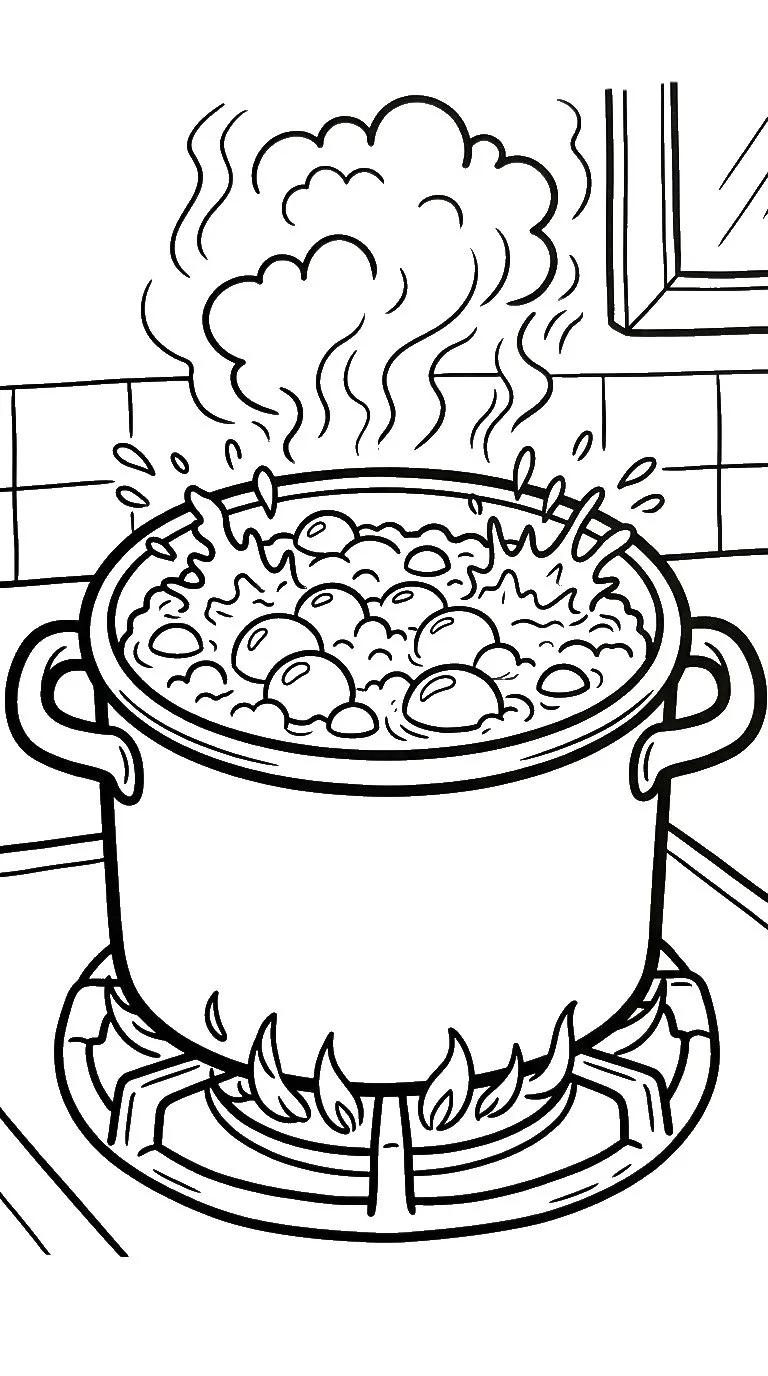 coloriage Casserole pour enfant de 3 ans