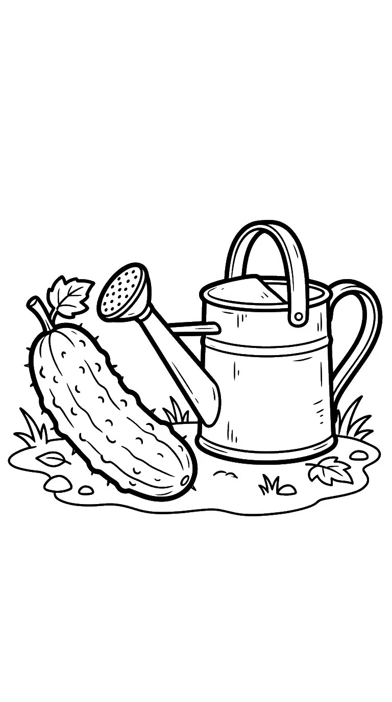 coloriage Concombre à imprimer gratuitement 1