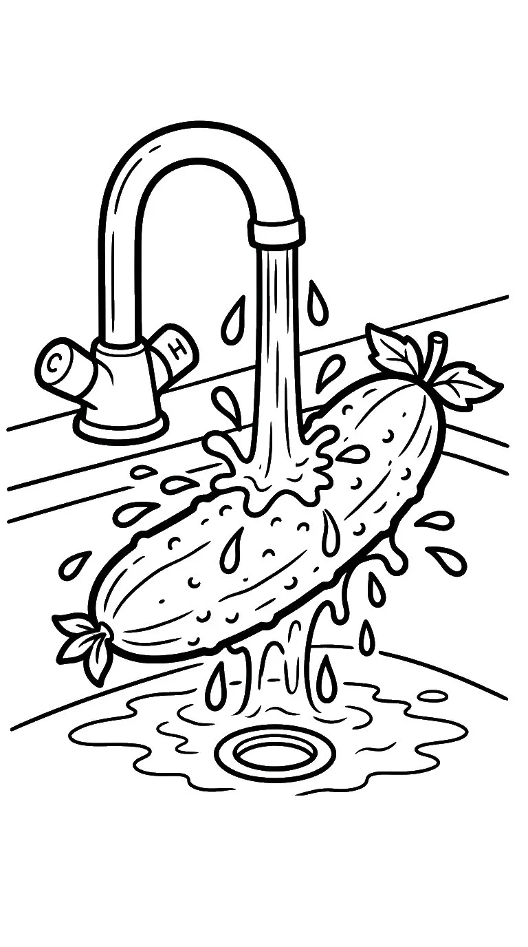 coloriage Concombre pour enfant de 8 ans
