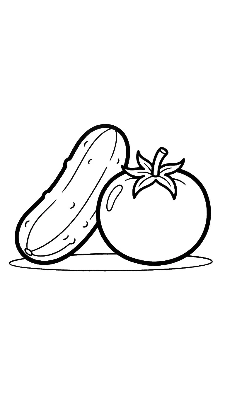 coloriage Concombre à imprimer gratuitement 2