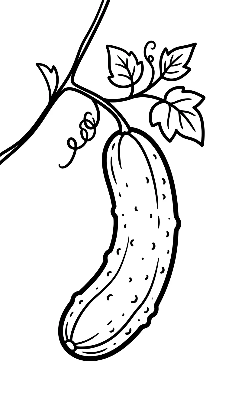 coloriage Concombre pour enfants a imprimer gratuit
