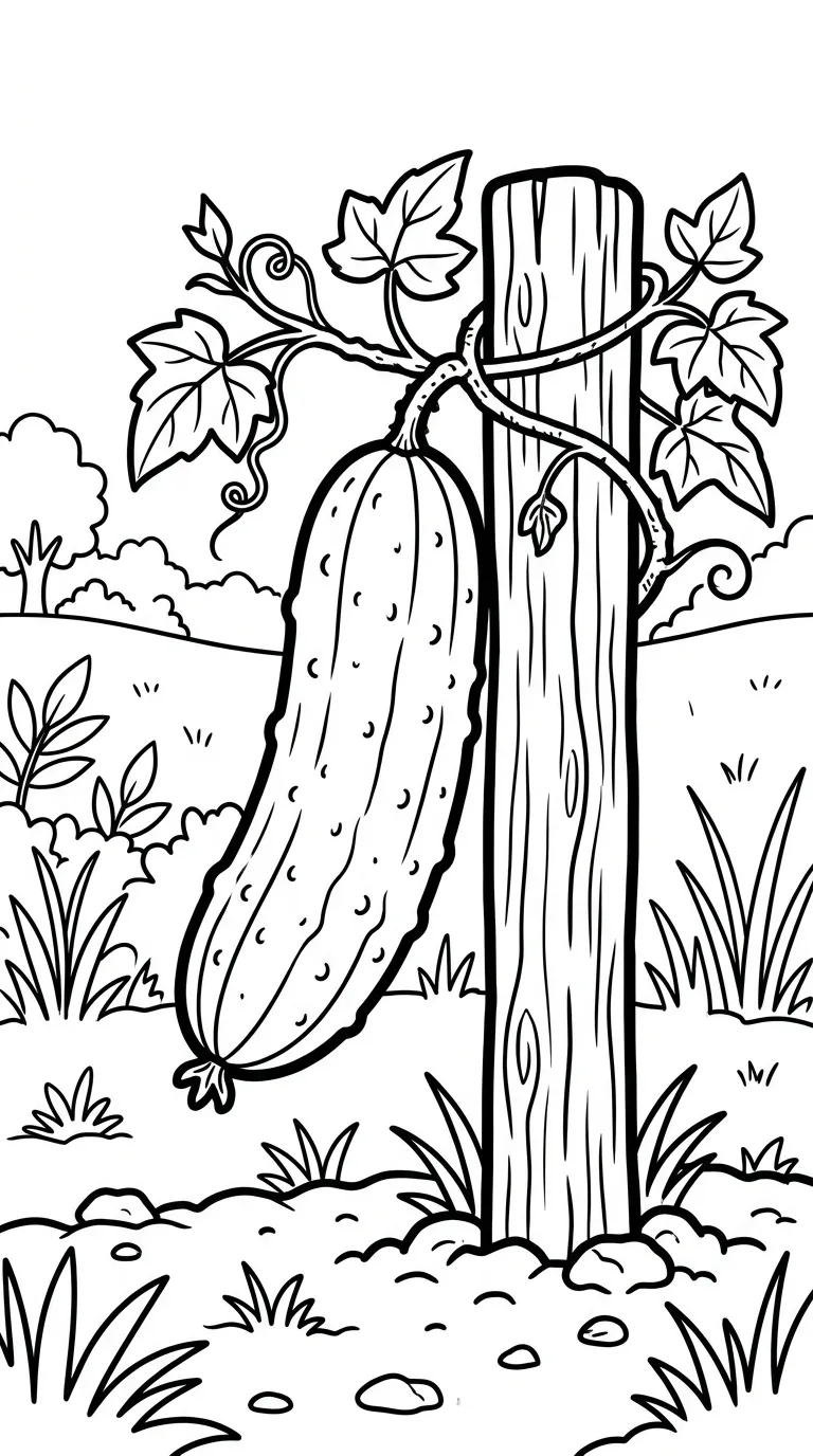 coloriage Concombre a imprimer gratuitement 1