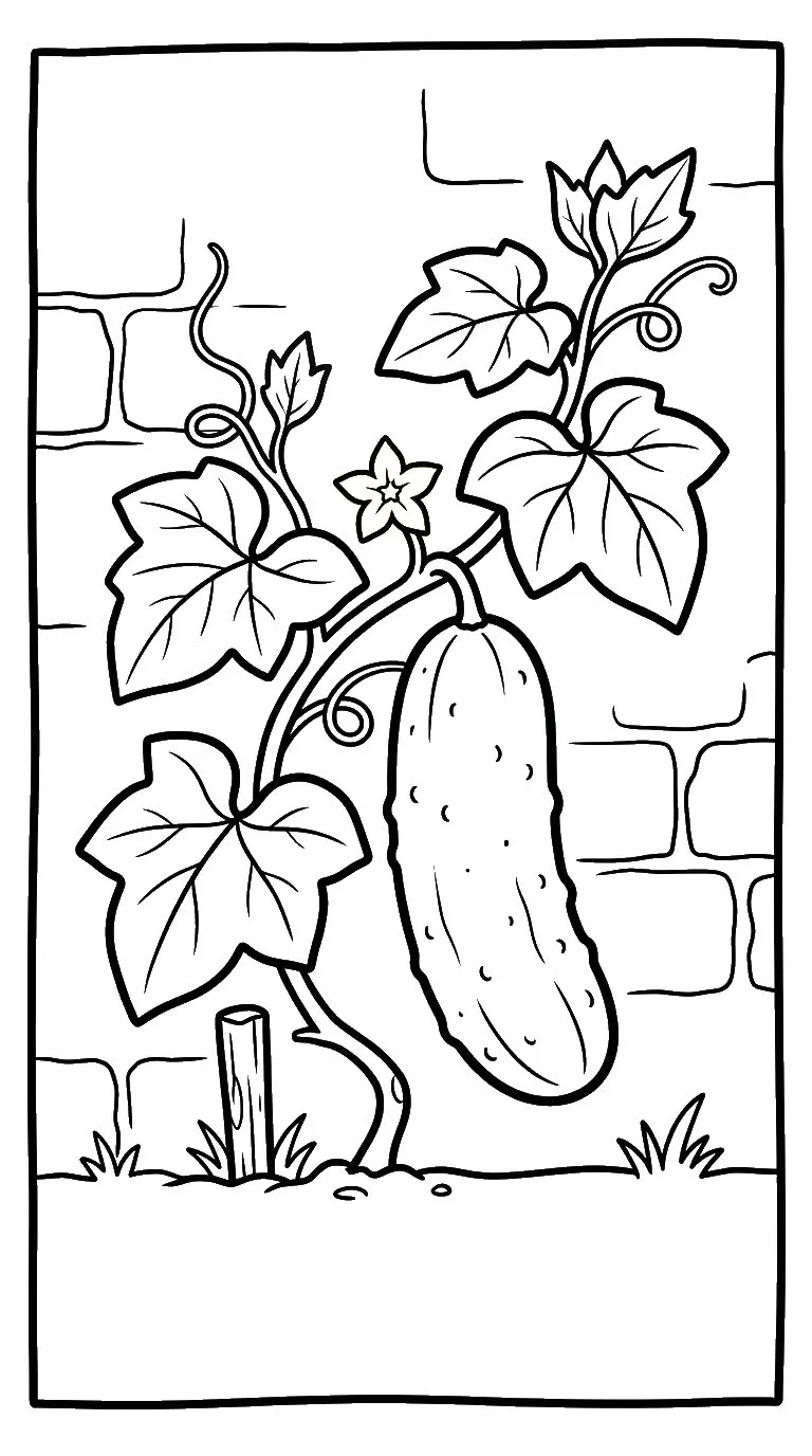 coloriage Concombre pour enfants à imprimer