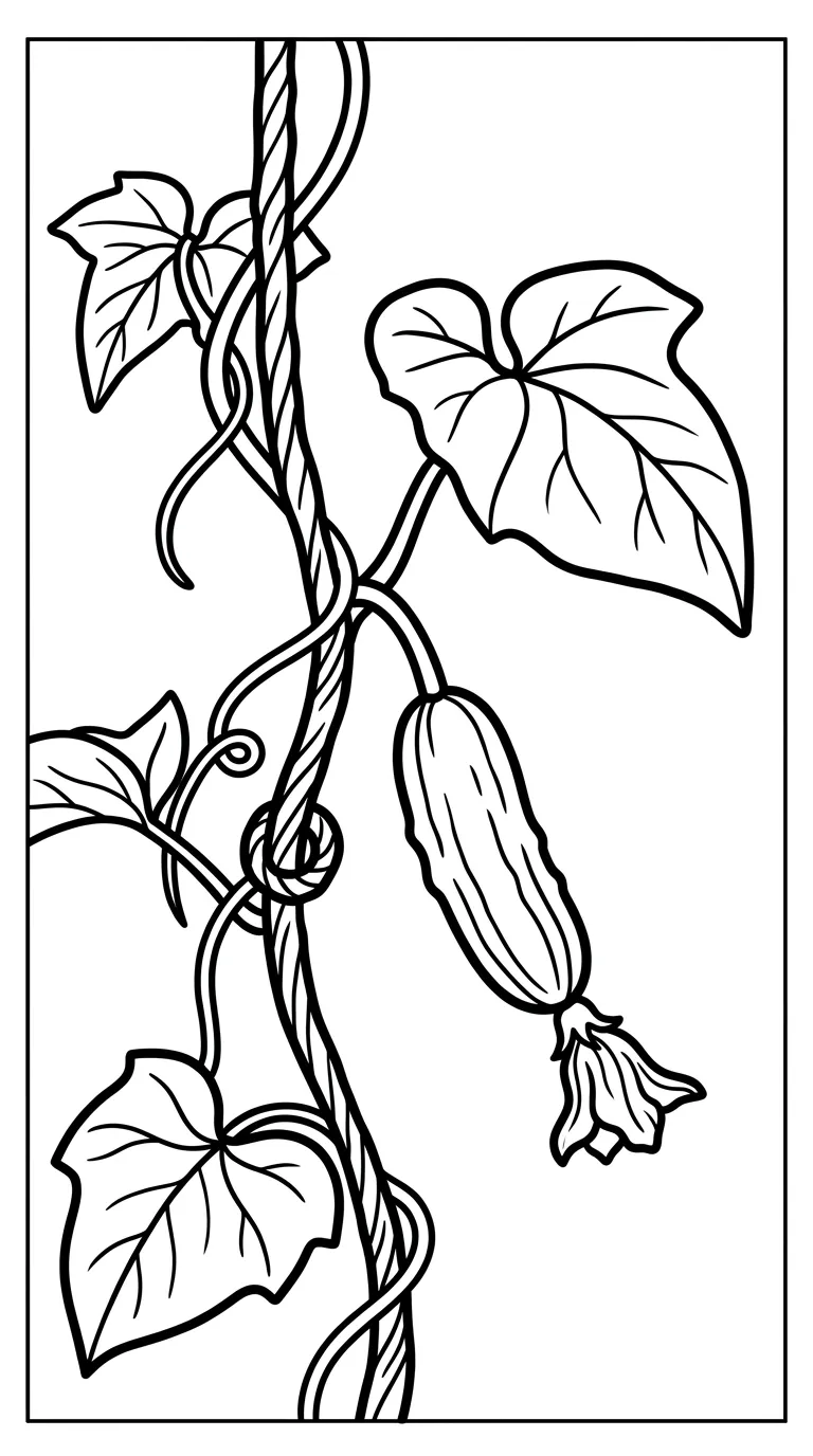 coloriage Concombre et découpage à imprimer