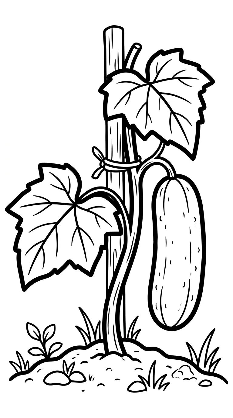 coloriage Concombre et decoupage