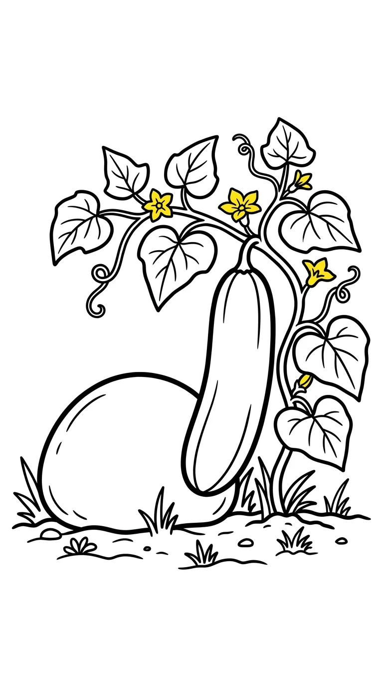 coloriage Concombre à imprimer pdf