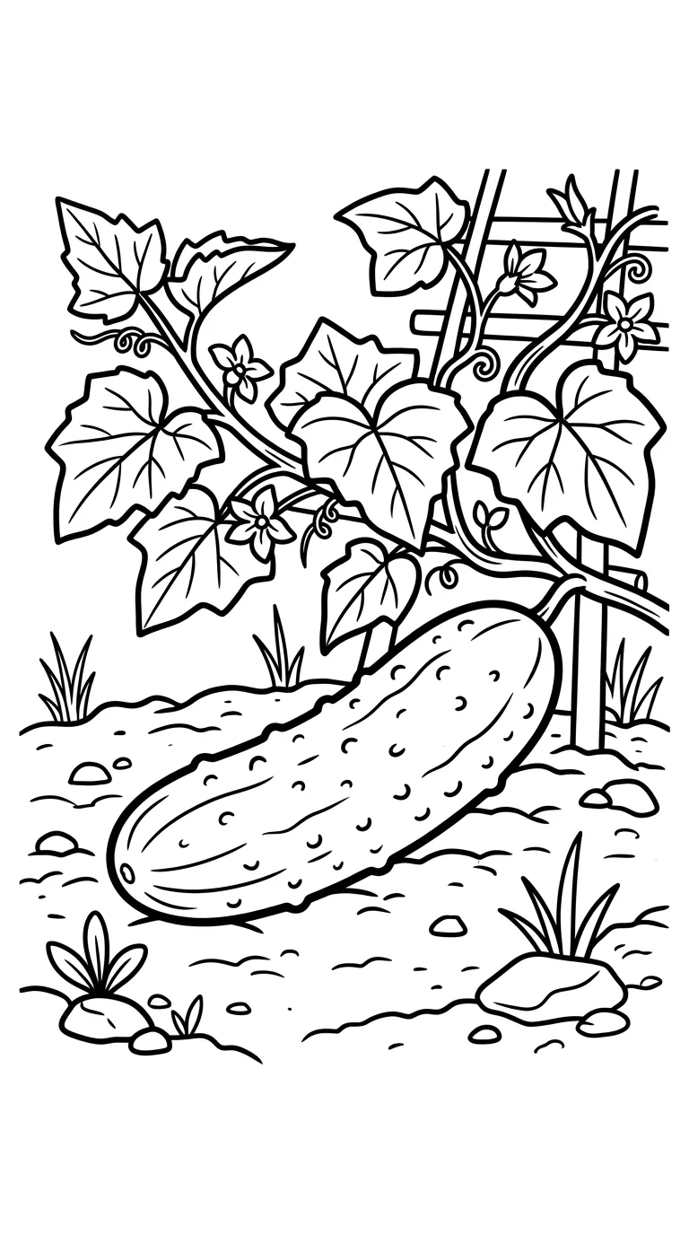 coloriage Concombre et decoupage a imprimer gratuit