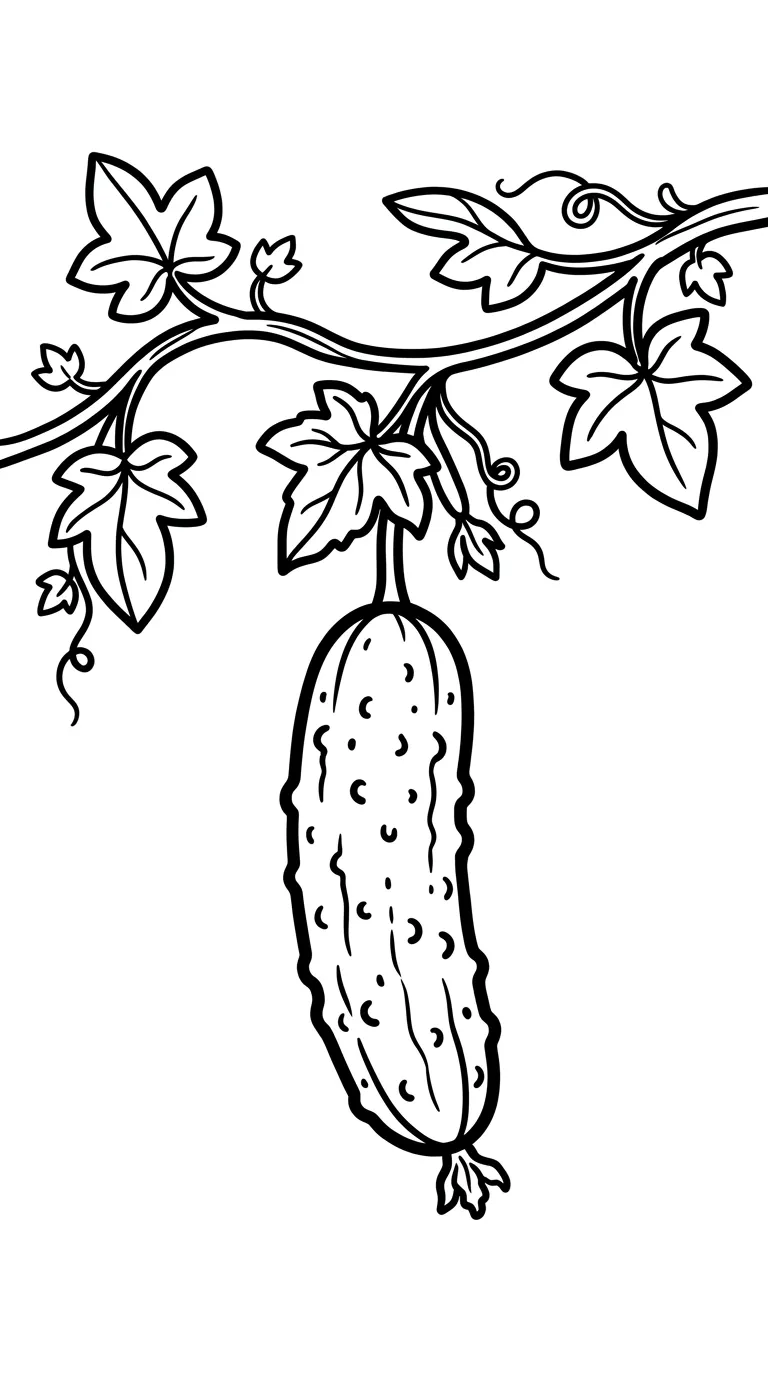 coloriage Concombre a imprimer gratuit