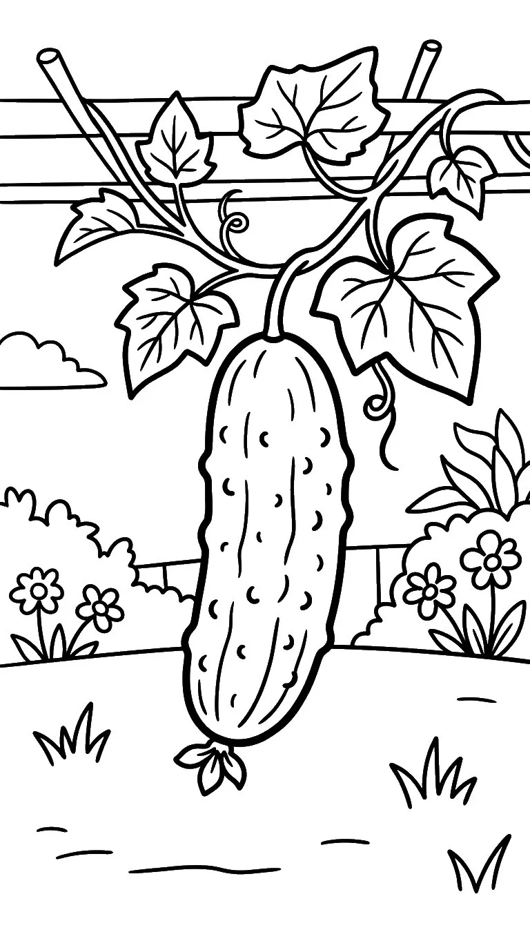 coloriage Concombre pour enfant de 10 ans