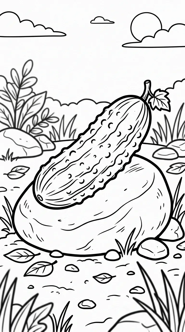 coloriage Concombre pour enfant de à imprimer