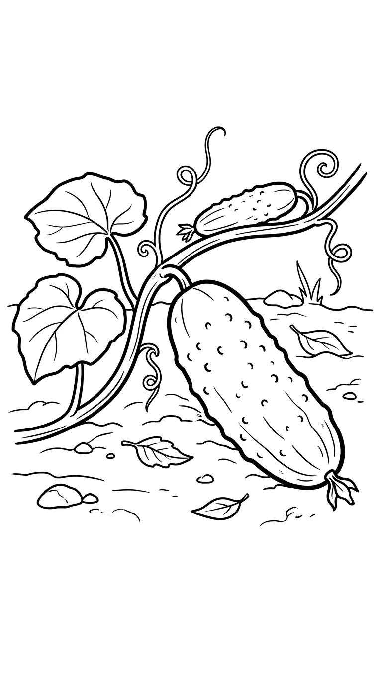 coloriage Concombre pour enfants à imprimer 1