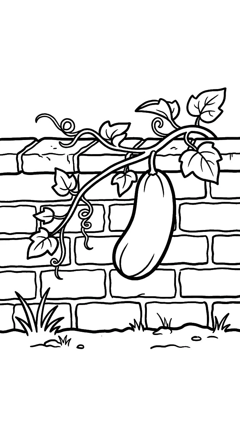 image pour coloriage Concombre enfant