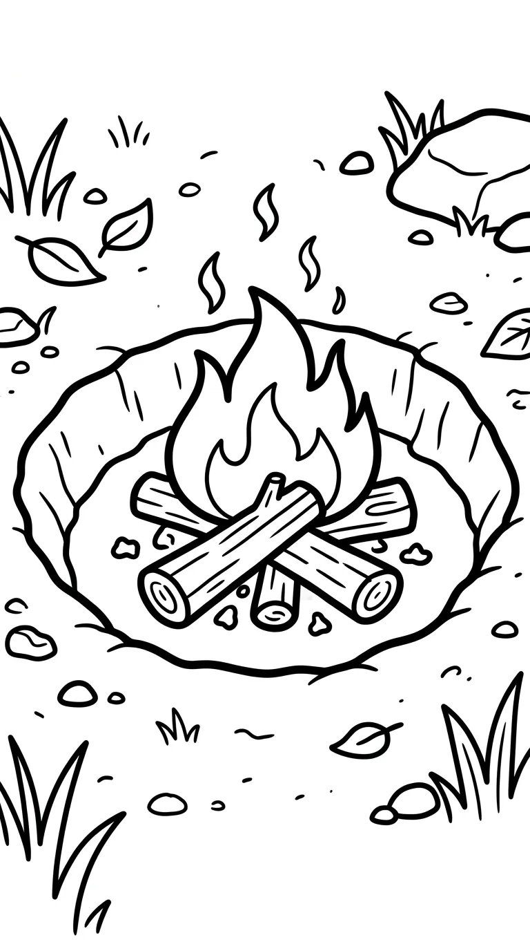 coloriage Feu et decoupage a imprimer gratuit