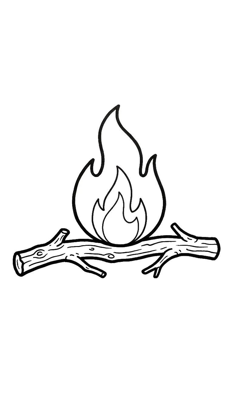 coloriage Feu à imprimer kawaii