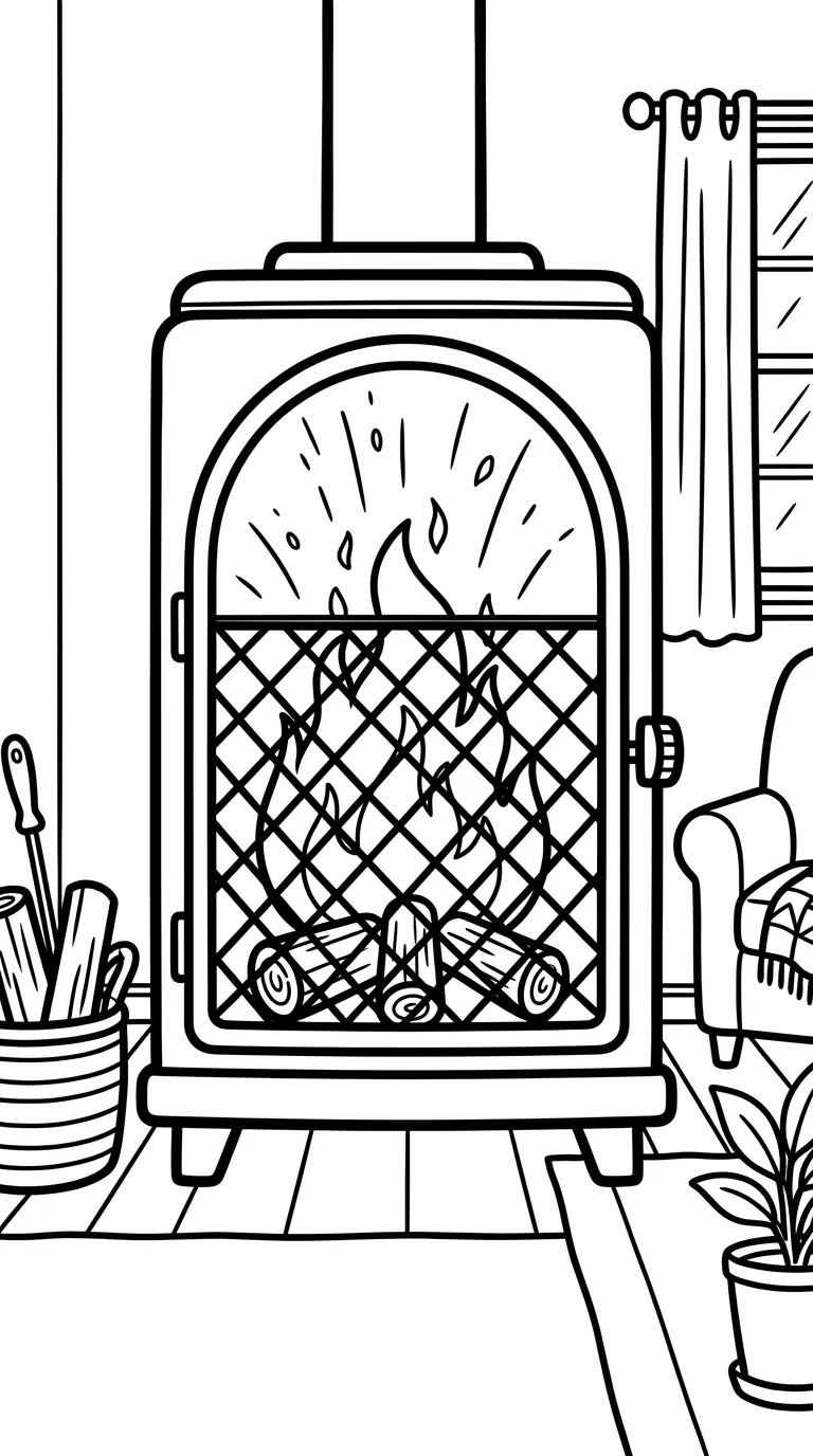 coloriage Feu et apprentissage