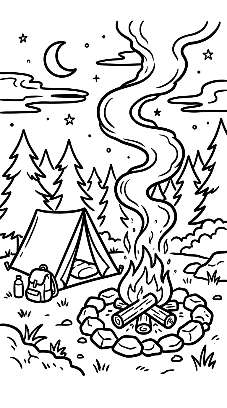 coloriage Feu et decoupage