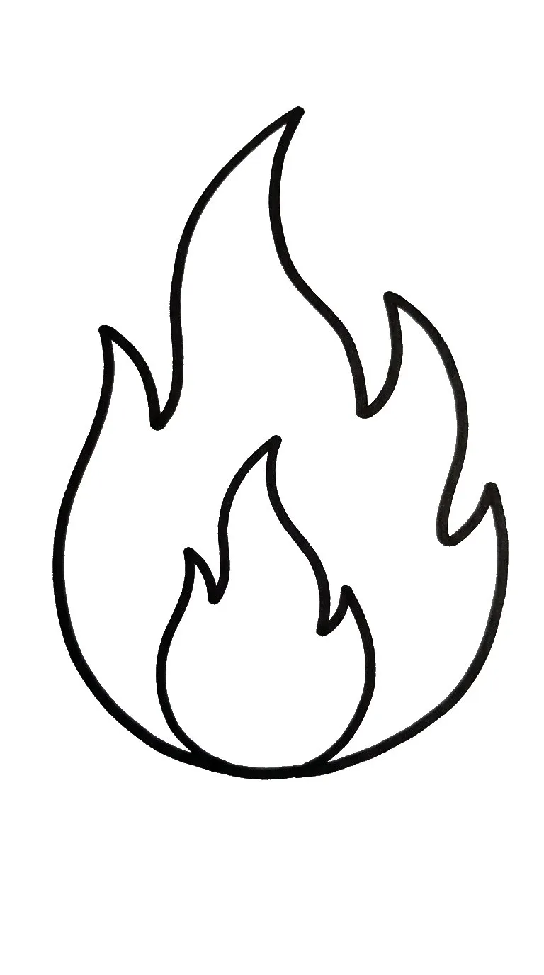 coloriage Feu à imprimer pour enfant de 2 ans
