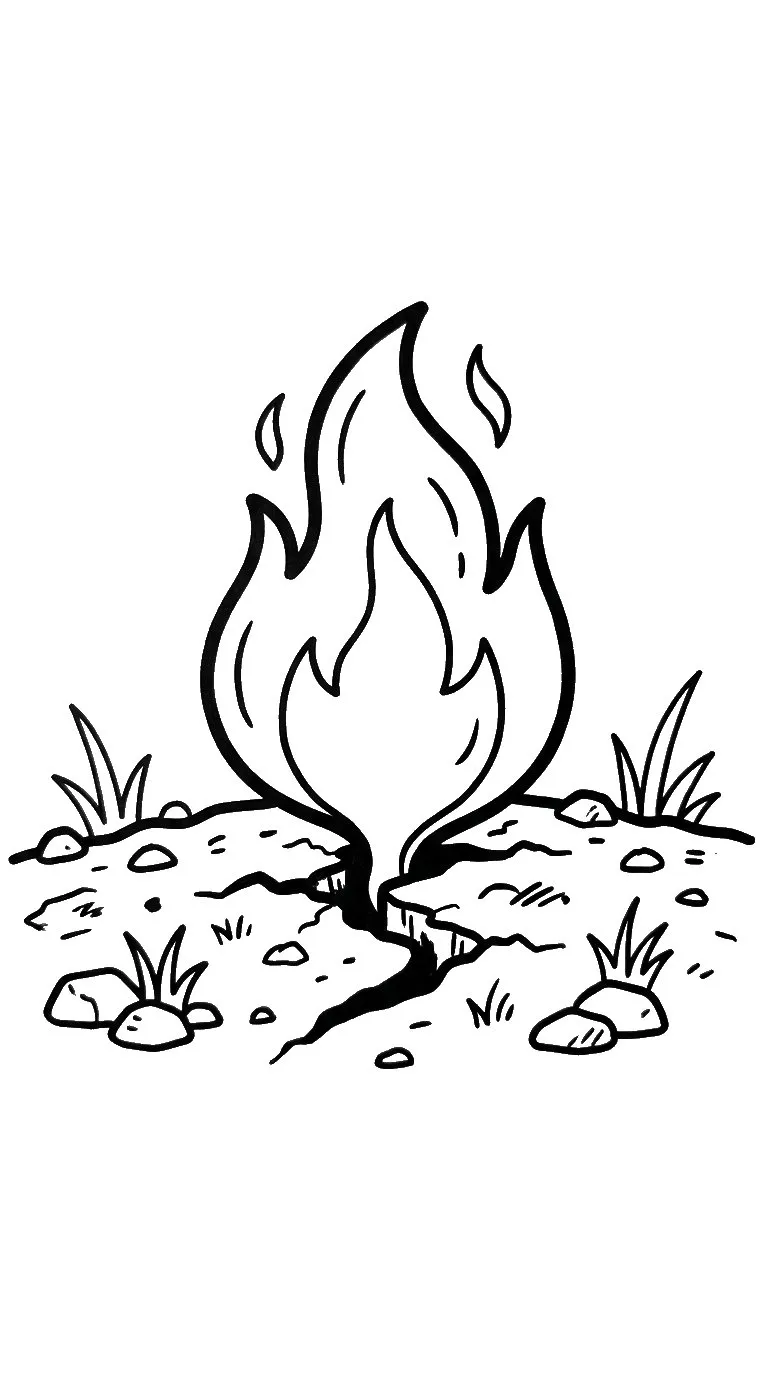 coloriage Feu a imprimer pour enfant de 4 ans