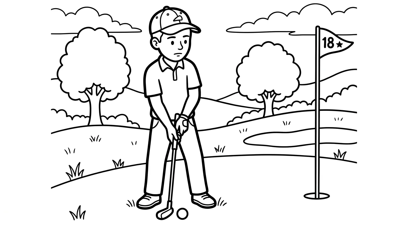 coloriage Golf et decoupage