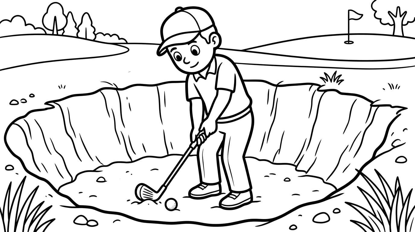 coloriage Golf et decoupage 1