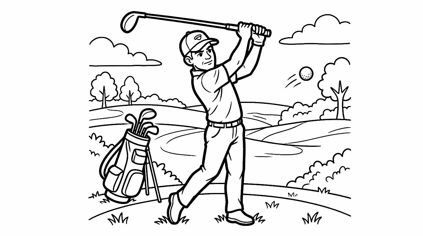 coloriage Golf à imprimer pour enfant de 2 ans