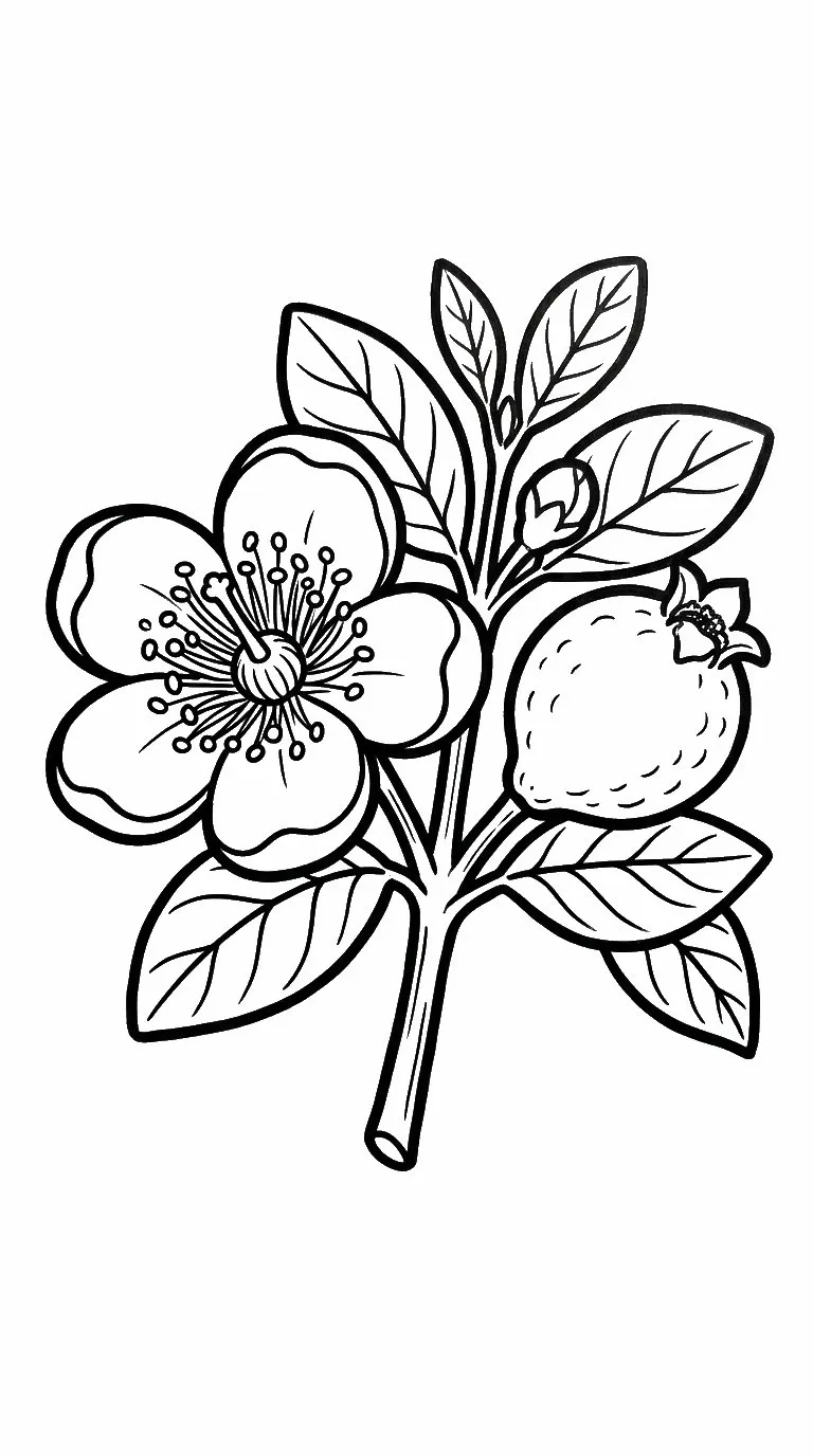 coloriage Goyave à imprimer pour enfant de 8 ans