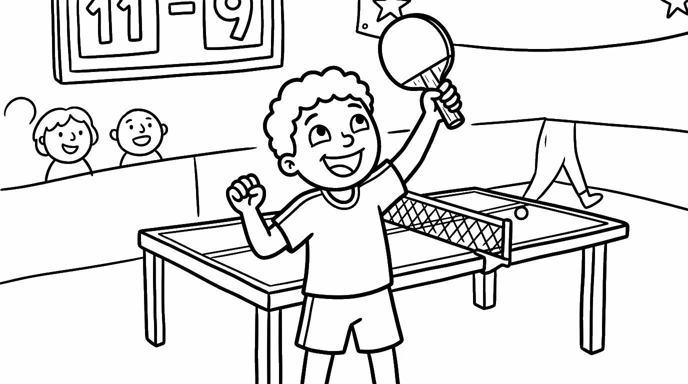coloriage Le ping pong pour enfant 1
