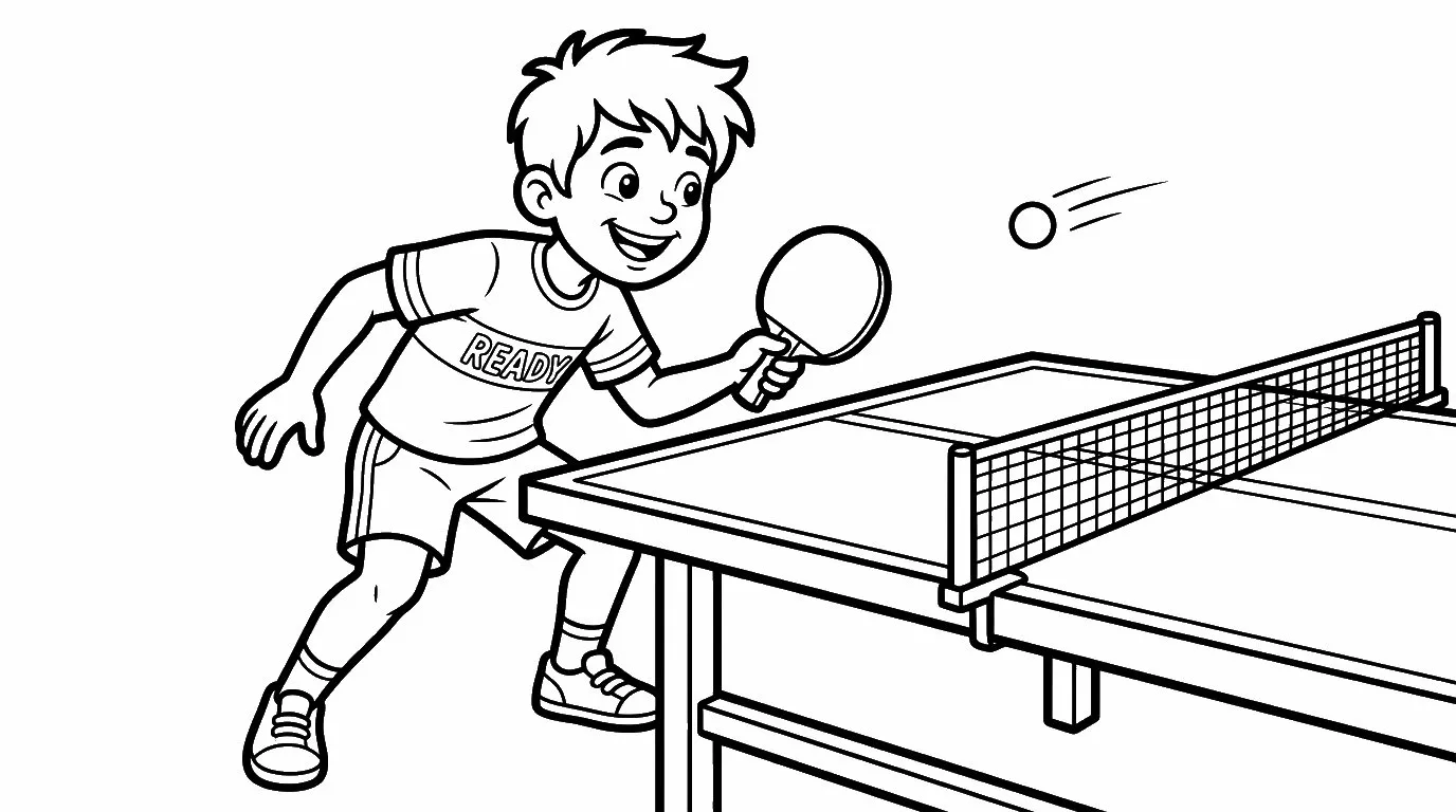 coloriage Le ping pong a dessiner et imprimer