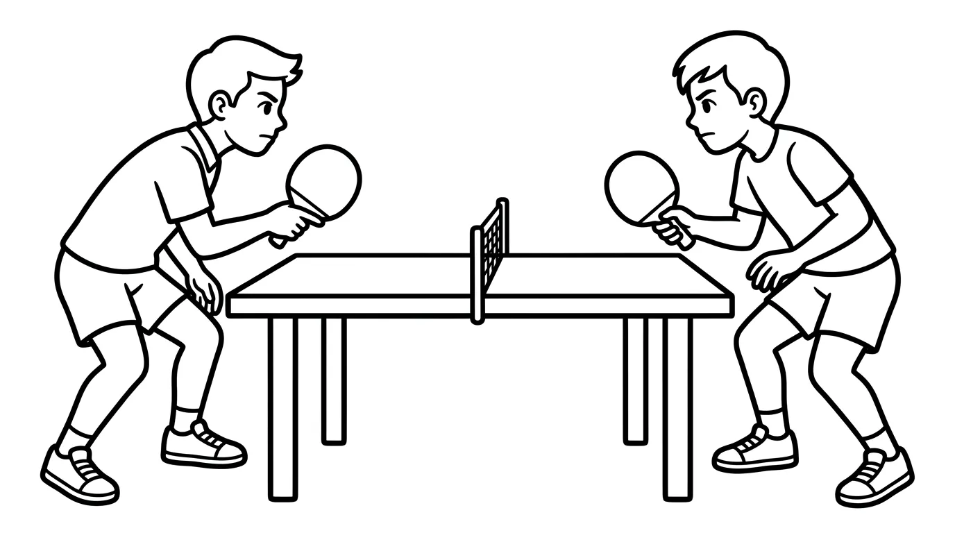 coloriage Le ping pong gratuit