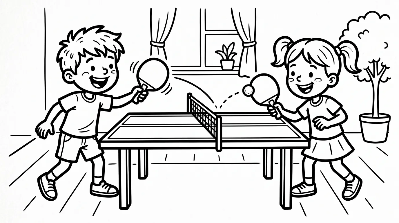 coloriage Le ping pong à imprimer pdf