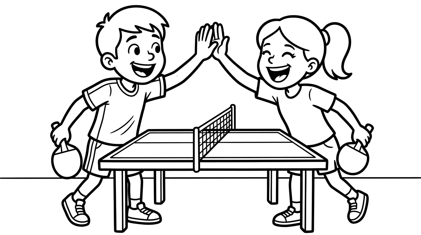 coloriage Le ping pong à imprimer a4