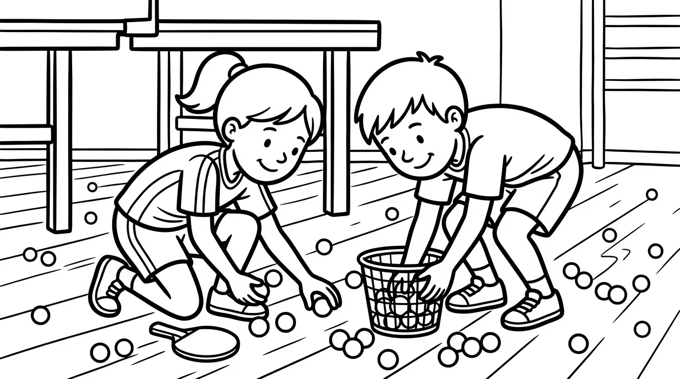 coloriage Le ping pong gratuit en ligne 1