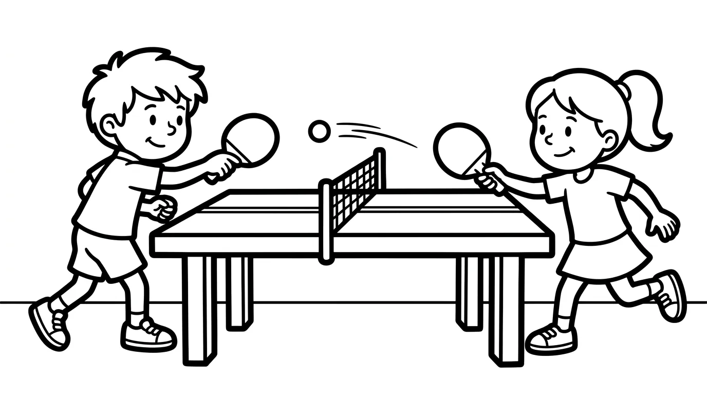 coloriage Le ping pong à imprimer gratuitement pdf