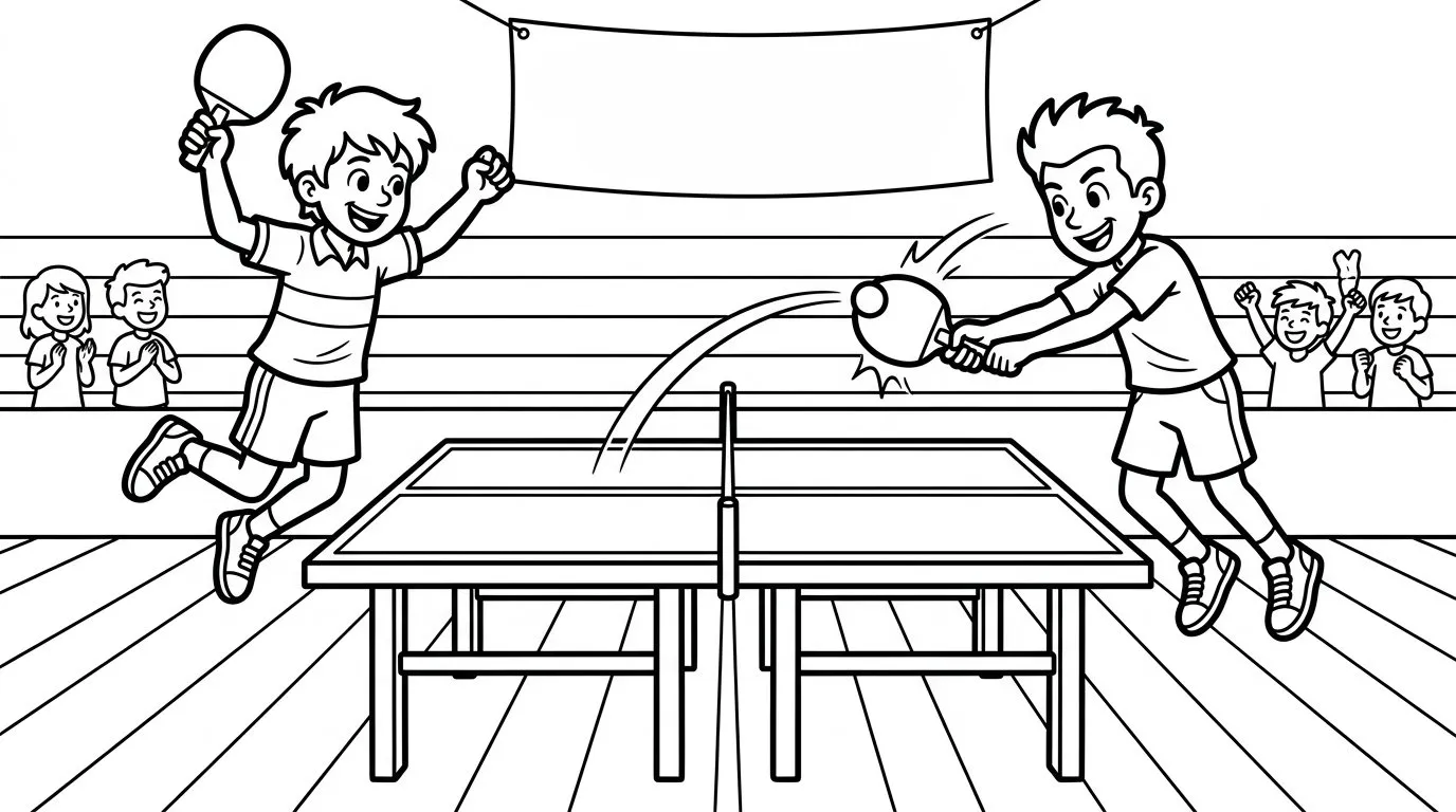 coloriage Le ping pong gratuit en ligne