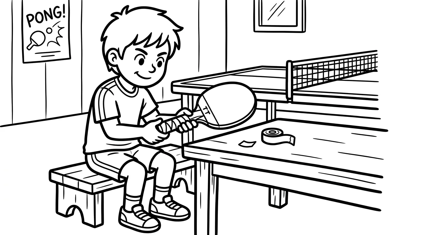 coloriage Le ping pong pour enfant à imprimer