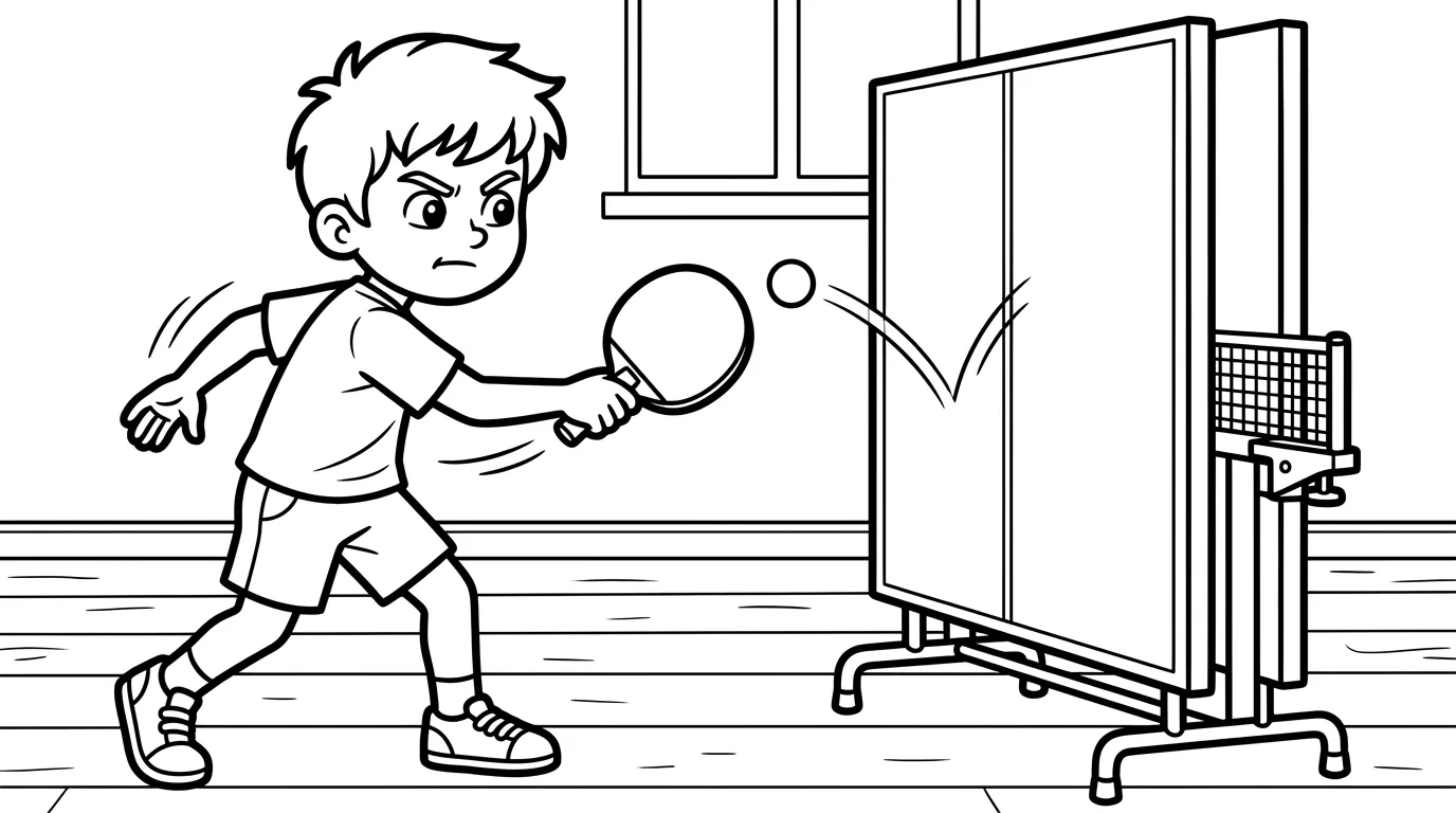 imprimer coloriage Le ping pong pour enfant 1