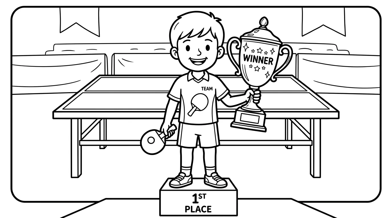 coloriage Le ping pong à imprimer pour enfants 1