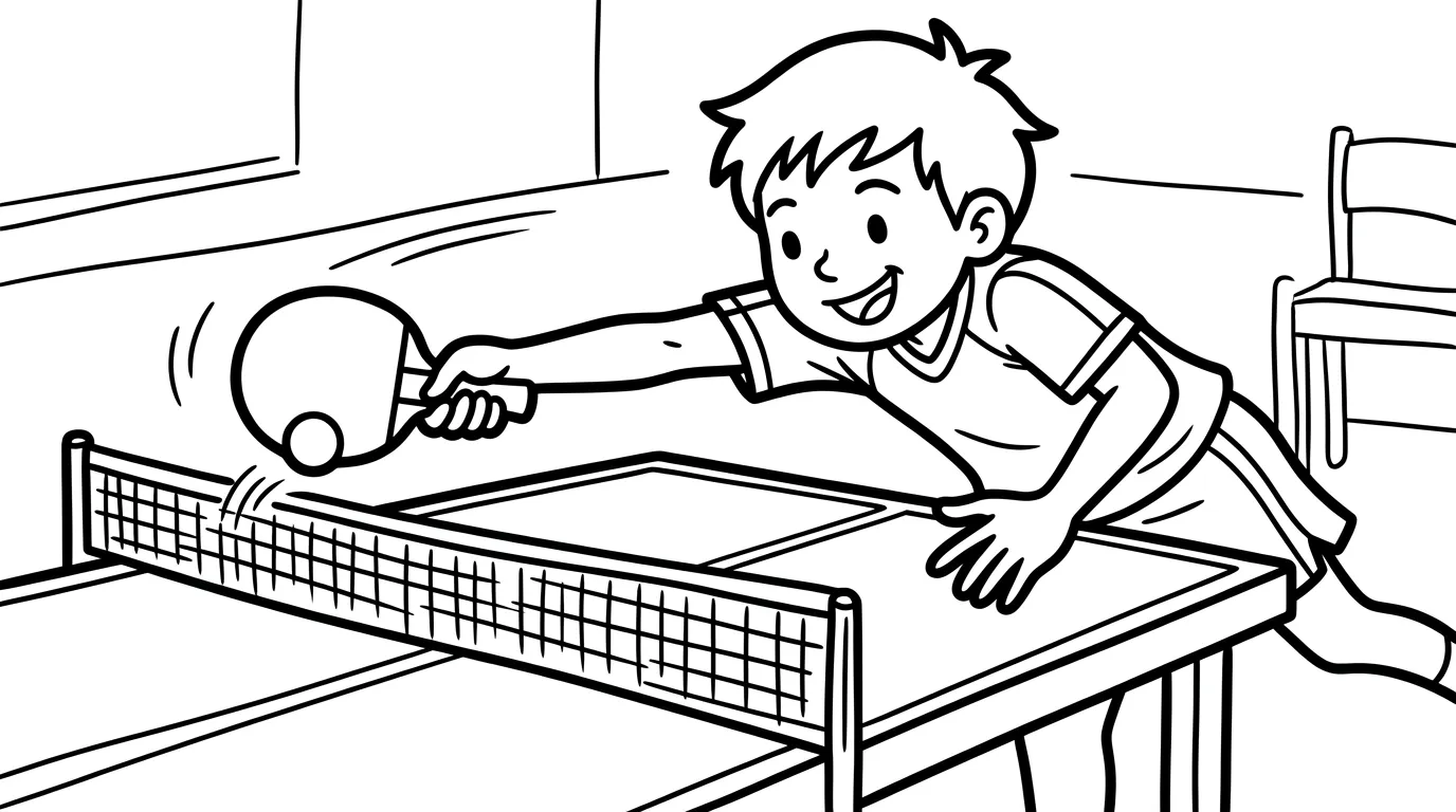 coloriage Le ping pong a dessiner en ligne