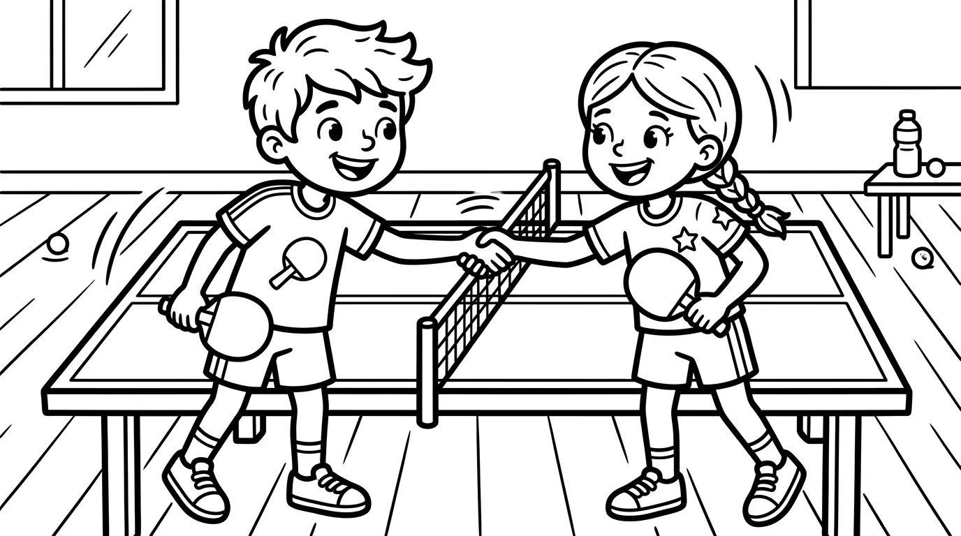 coloriage Le ping pong de pour enfants