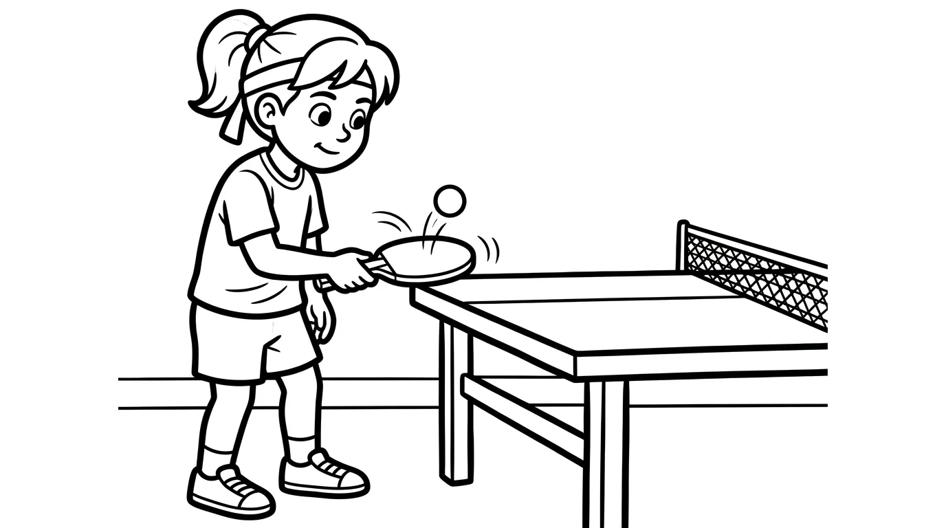 coloriage Le ping pong à imprimer pdf gratuit