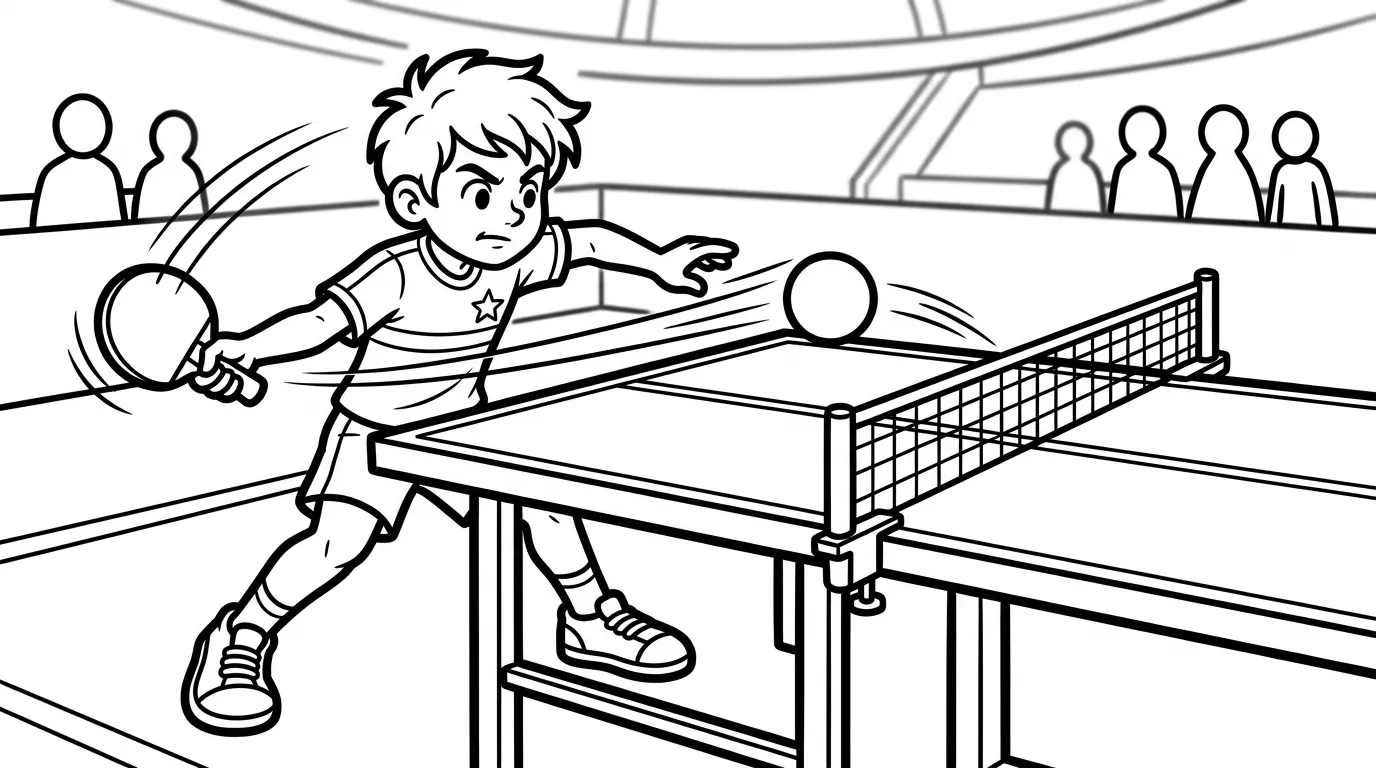 coloriage Le ping pong à imprimer gratuitement pdf 1
