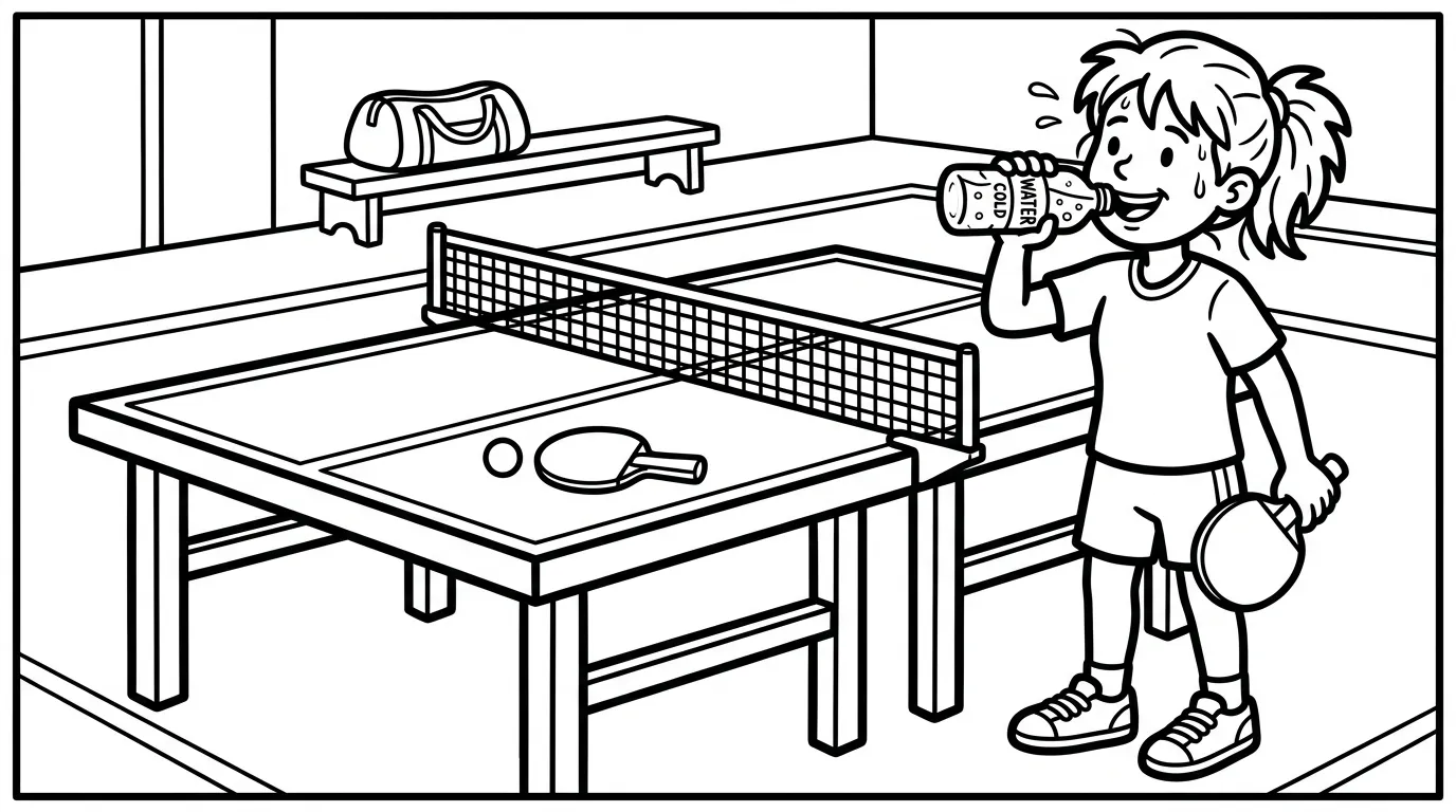coloriage Le ping pong gratuit en ligne 2
