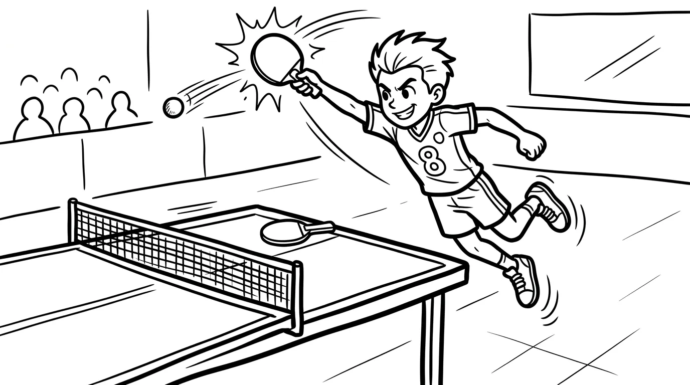coloriage Le ping pong à imprimer a4 1