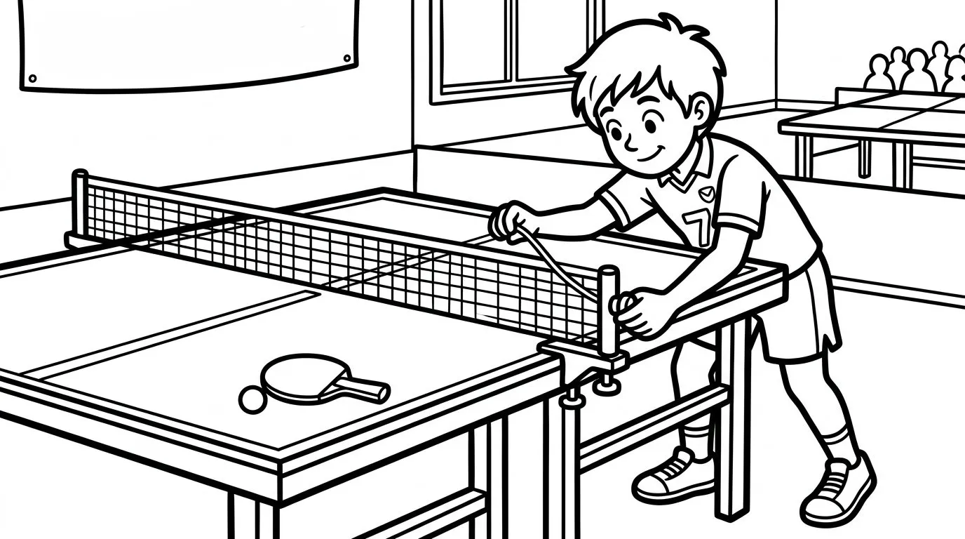 coloriage Le ping pong pour enfant de 2 ans