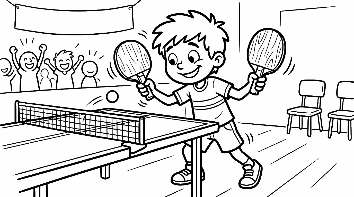 coloriage Le ping pong pour enfant a imprimer gratuit
