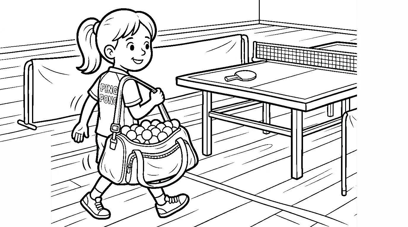 coloriage Le ping pong pour enfant de 2 ans 1