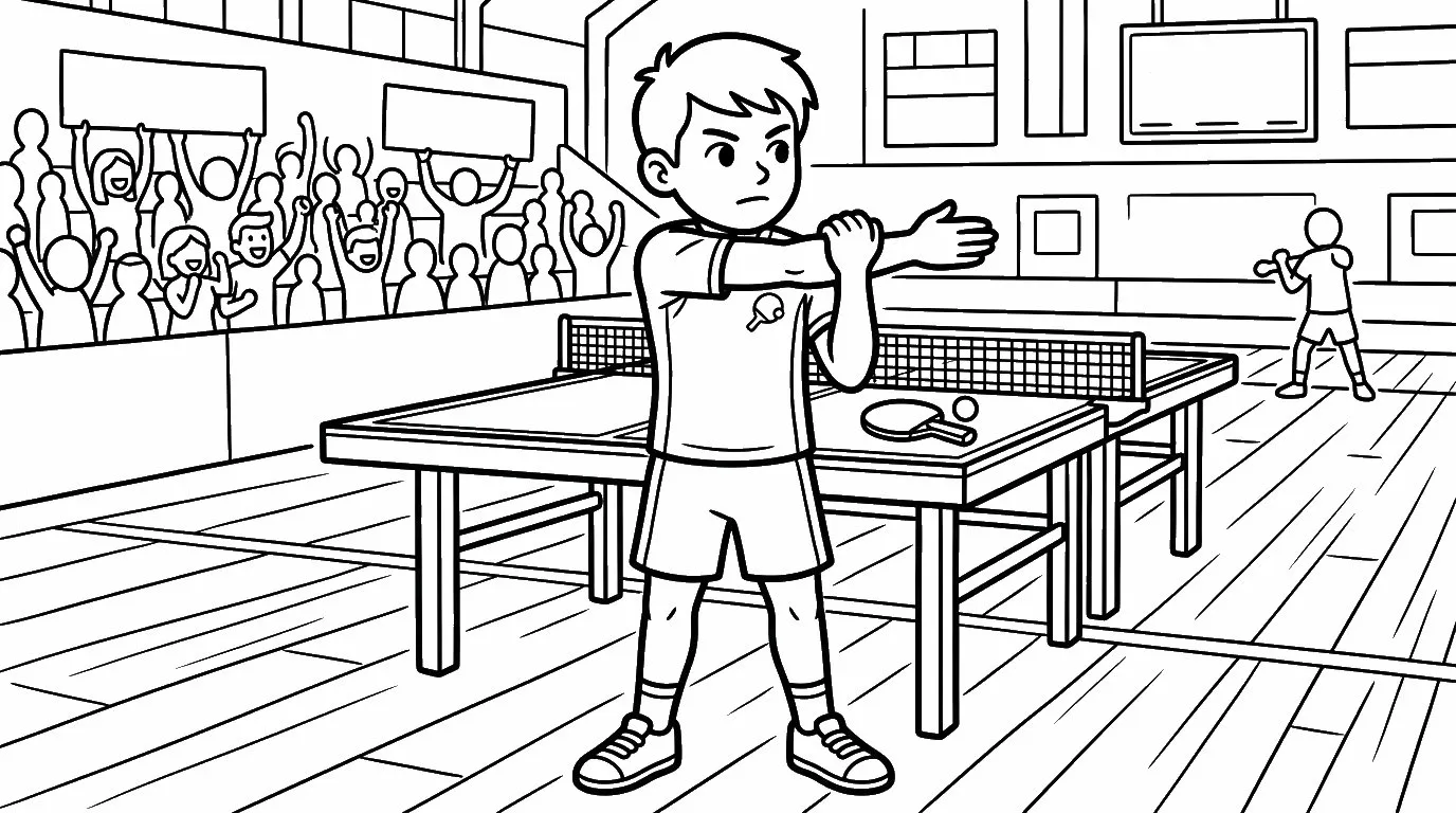 coloriage Le ping pong à imprimer